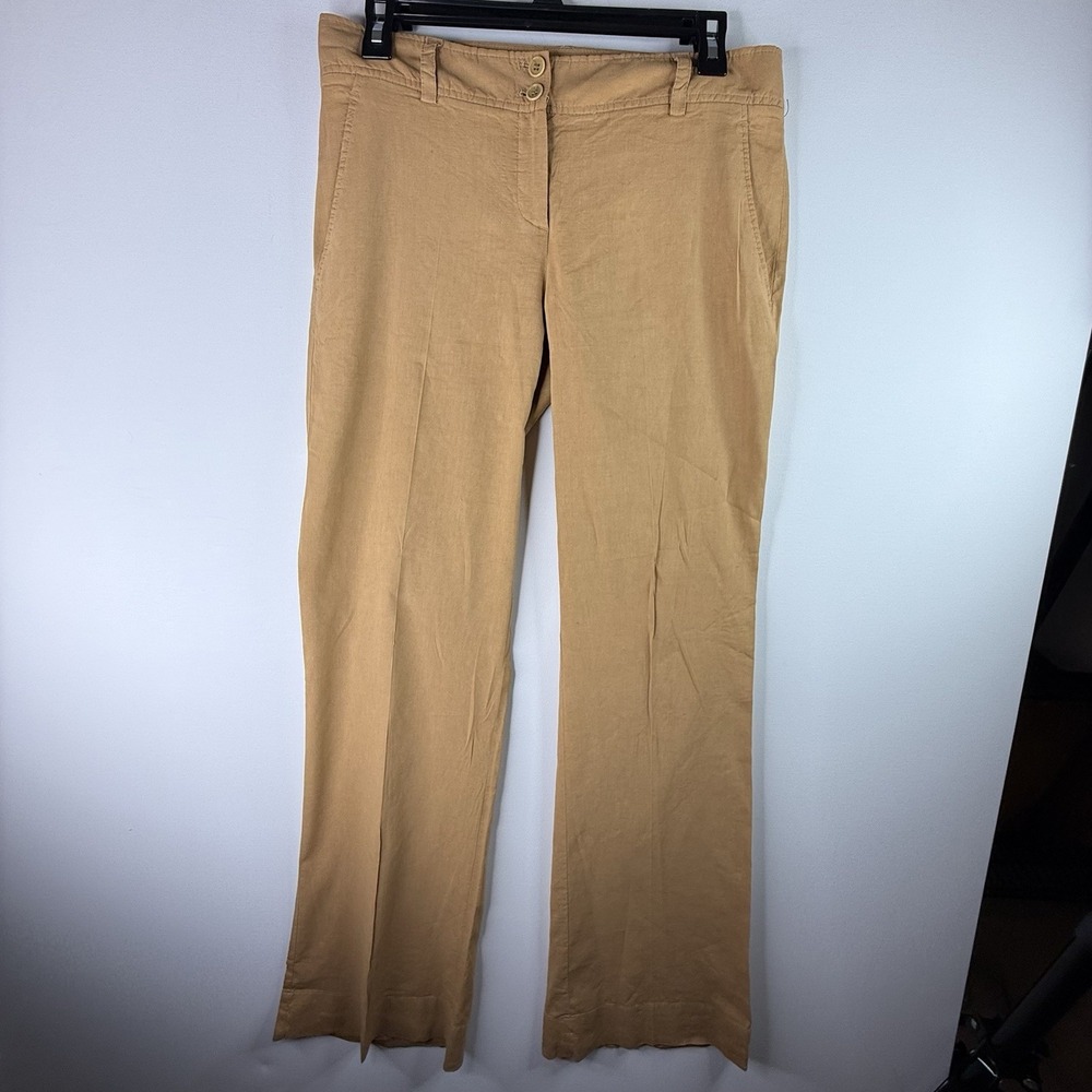 Theory Linen Blend Pants Women's Brown Size 6